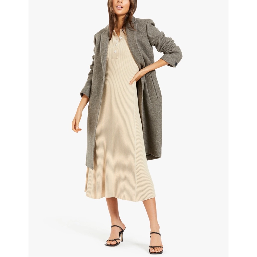 SAMSOE Beige Ribbed Knit Dress - Picture 6 of 16